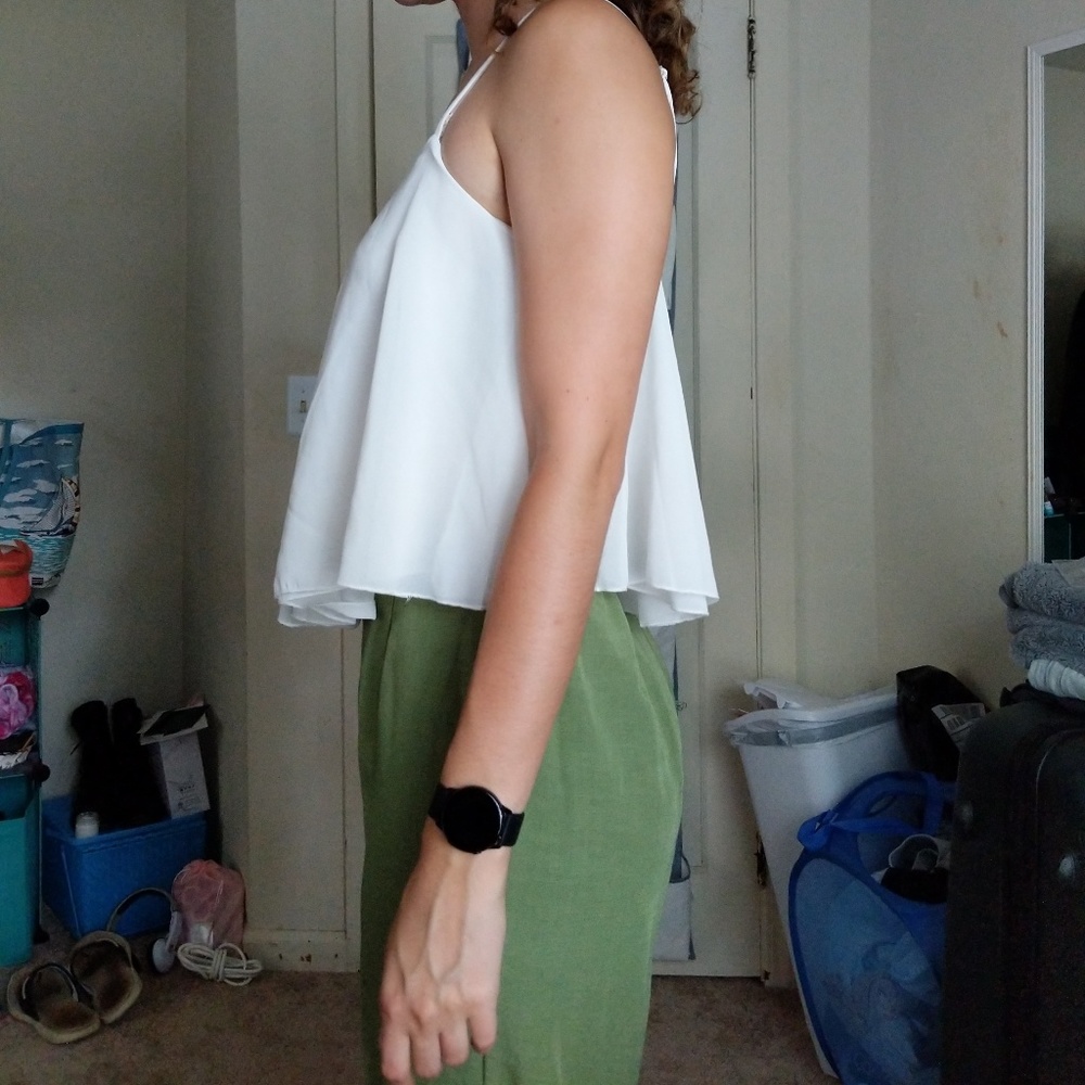 White Flowy Top